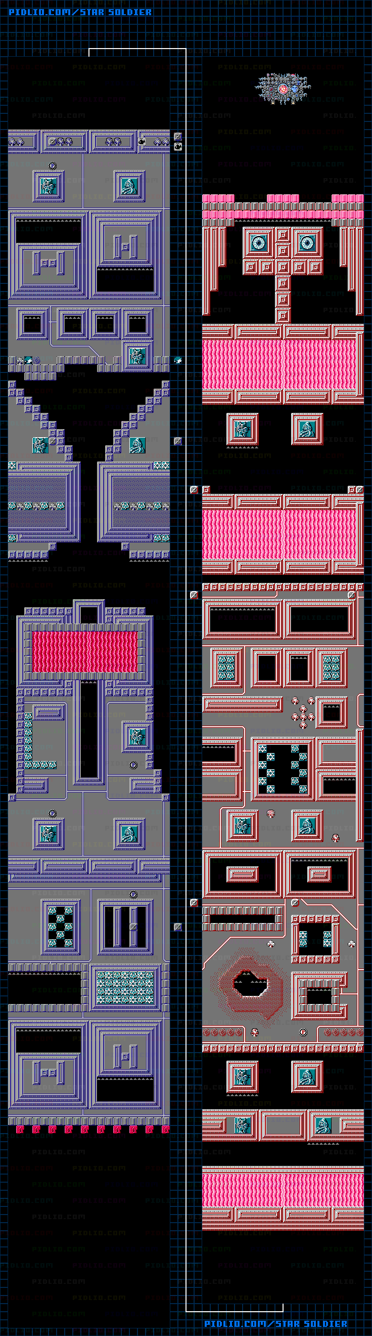 裏ステージ14のマップ画像 ／ スターソルジャー攻略 ─ pidlio.com