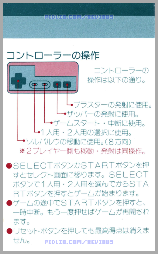 P03：FC版ゼビウスの説明書 - FC版ゼビウス攻略 ─ pidlio.com