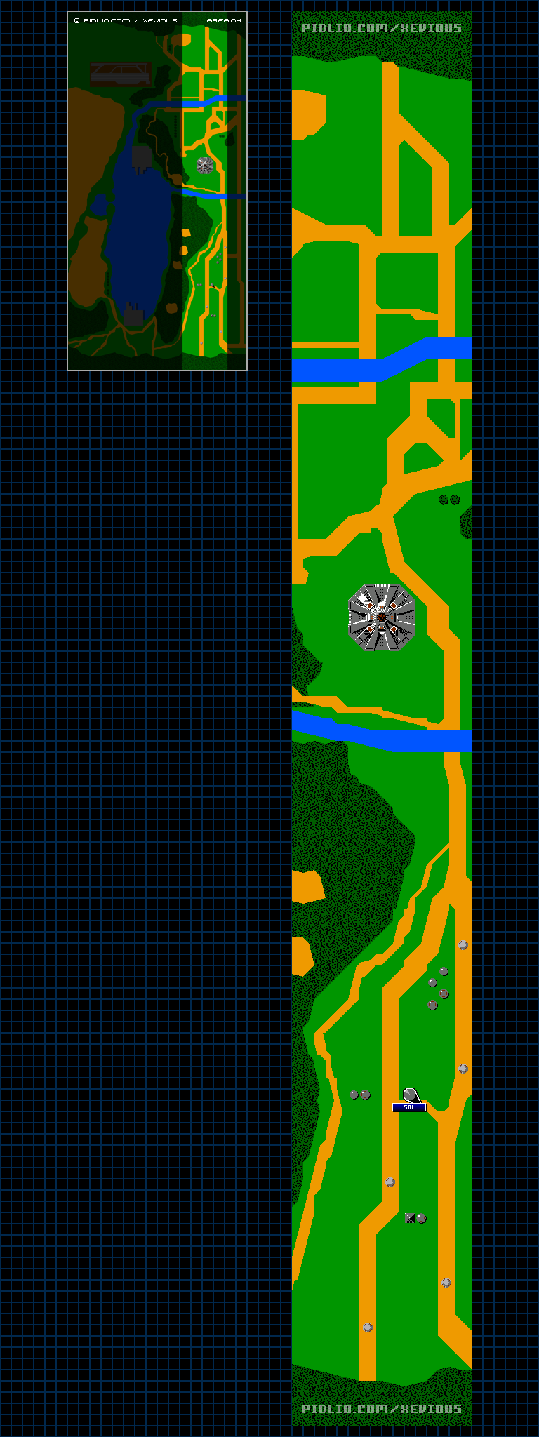 エリア04のマップ画像 ／ FC版ゼビウス（XEVIOUS）攻略 ─ pidlio.com