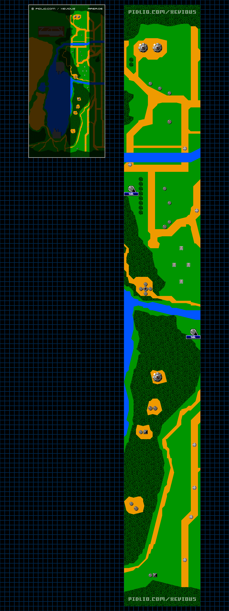 エリア06のマップ画像 ／ FC版ゼビウス（XEVIOUS）攻略 ─ pidlio.com