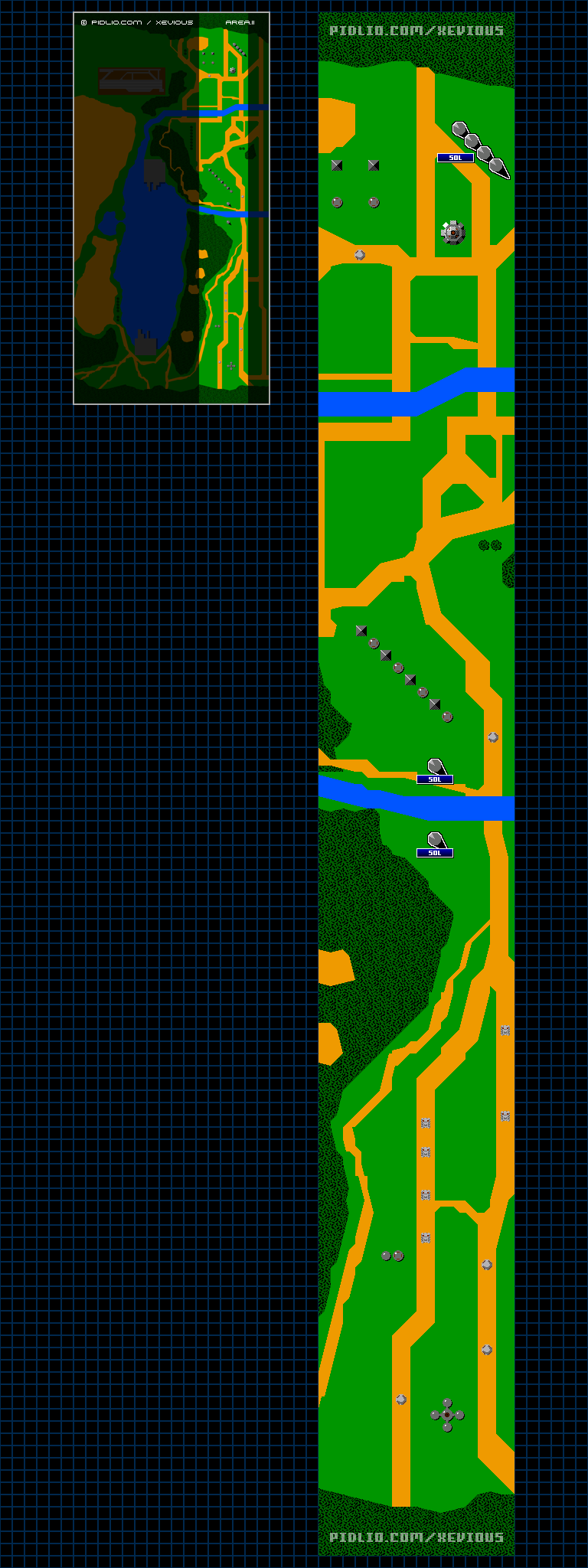 エリア11のマップ画像 ／ FC版ゼビウス（XEVIOUS）攻略 ─ pidlio.com